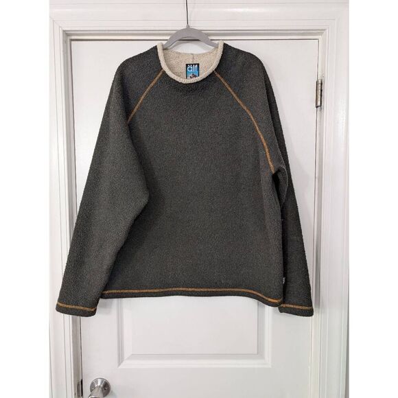 Kuhl Alf Alpaca fleece Sweater men's XL green gray brown mock neck gorpcore - Picture 1 of 8